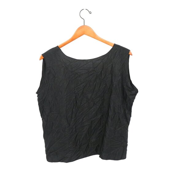 Lee Andersen Black Crinkle Sleeveless Top Shell M - Picture 2 of 3